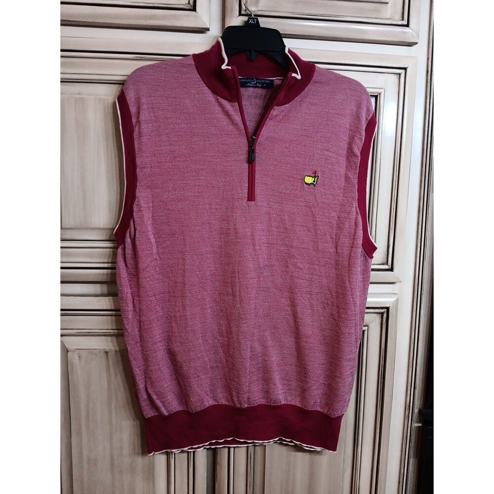 Masters Sweater Vest - Size XL - Made In Italy - Fushia White - Augusta National